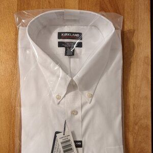 NWT Kirkland Signature White Dress Shirt Size 18.5